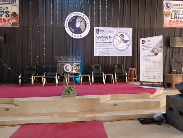 Stage with MHFCO awareness banners