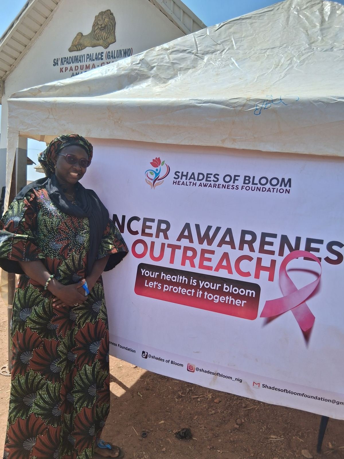 MHFCO representative at the Shades of Bloom cancer awareness outreach tent