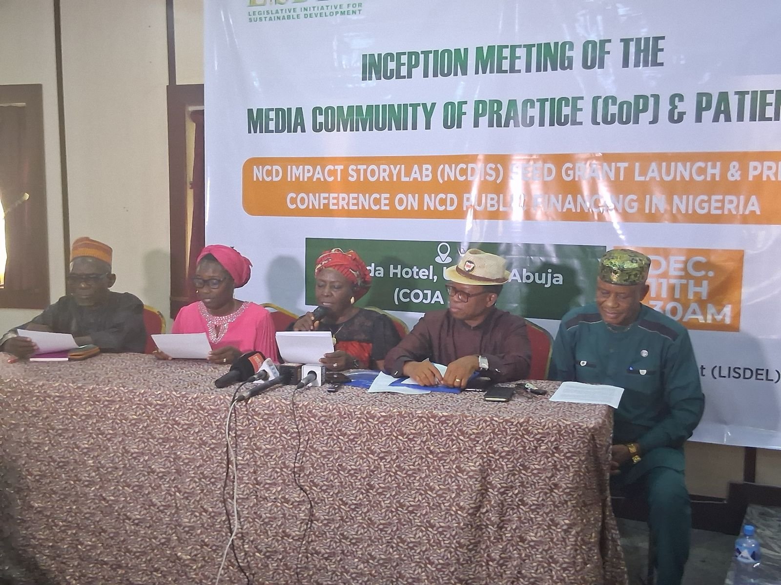 Speakers at the NCD Impact StoryLab press conference, Abuja