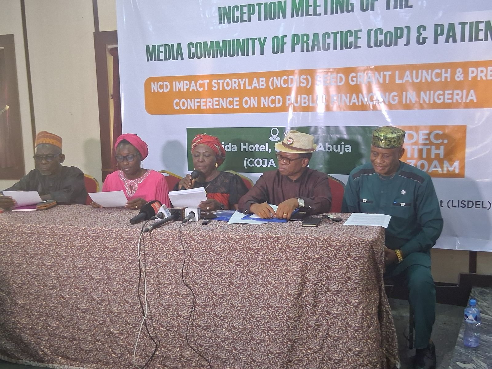 Speakers at the NCD Impact StoryLab inception meeting and press conference